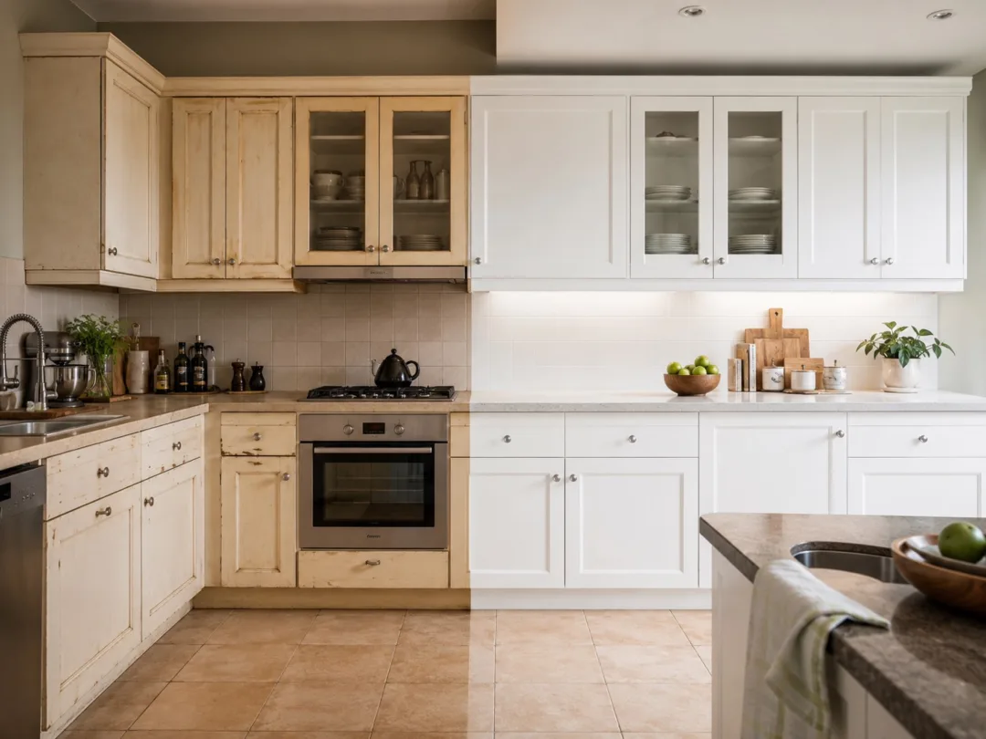Voor/na: witte keuken