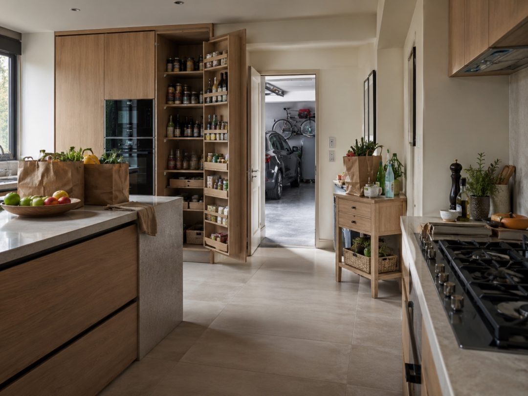 Keuken met toegang via garage