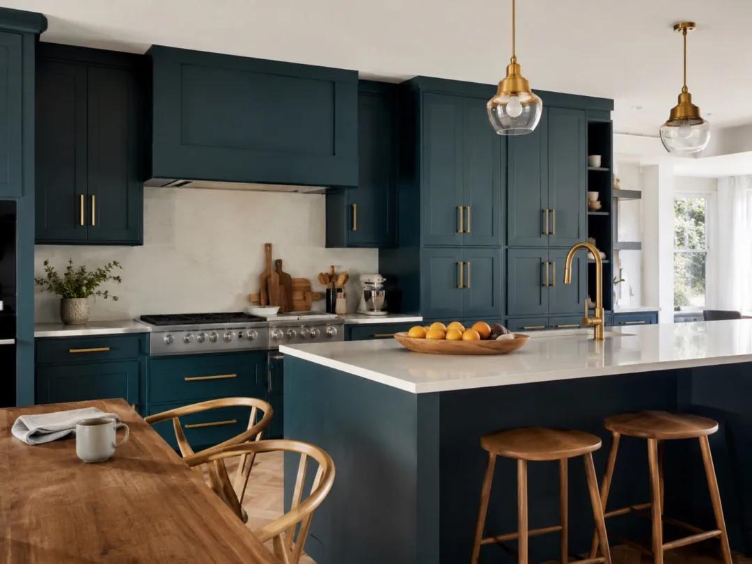 Eendenblauw in de keuken