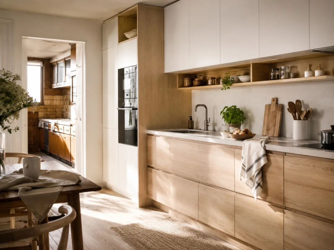 Hout en wit in de keuken