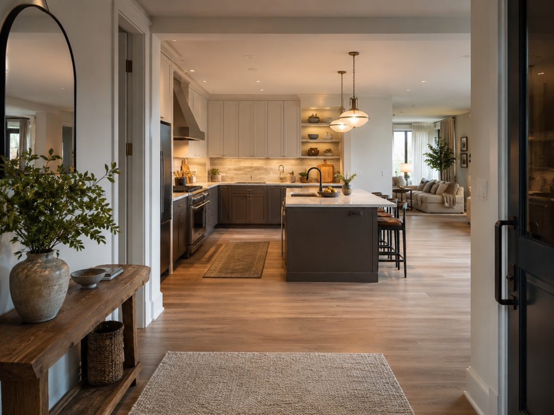 Open keuken zichtbaar vanuit de inkom
