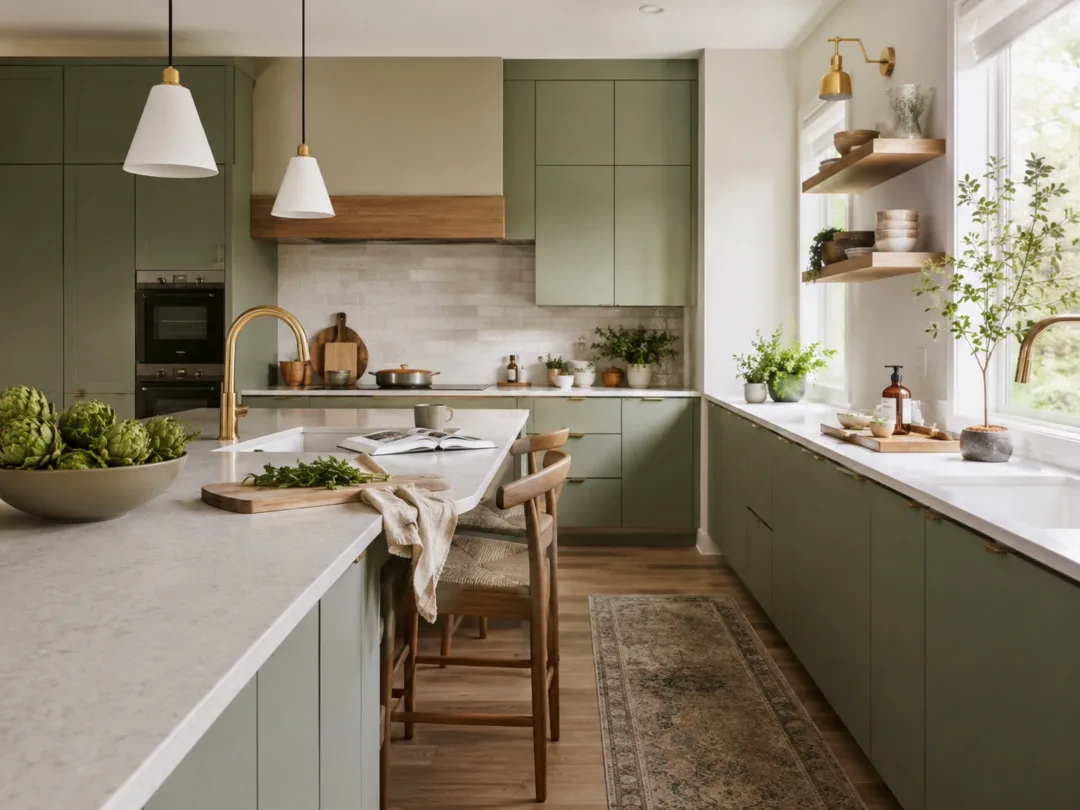 Salie-groen in de keuken