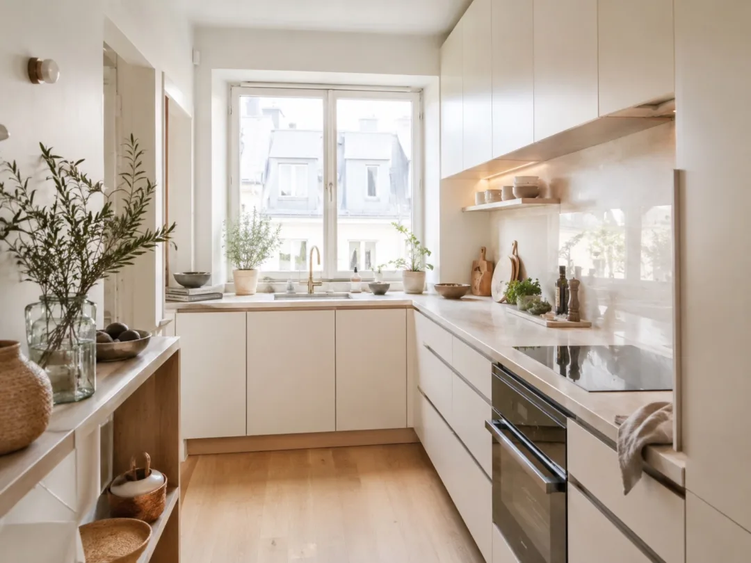 Een kleine keuken vergroten door kleur